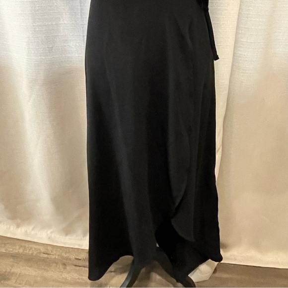 Abercrombie & Fitch Maxi Wrap Dress Women Sleeveless Black Sz XS - Picture 4 of 9